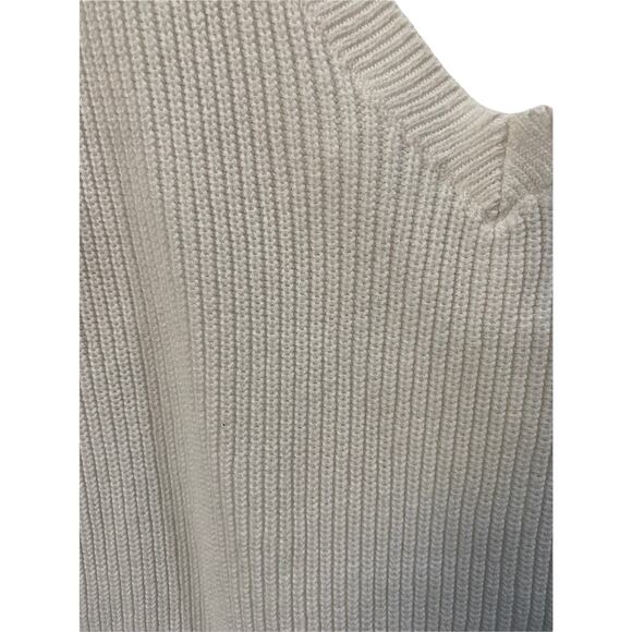 Gap Sweater Women's V-Neck White Basic Long Sleeve Cable Knit Cabin Small - Picture 2 of 10